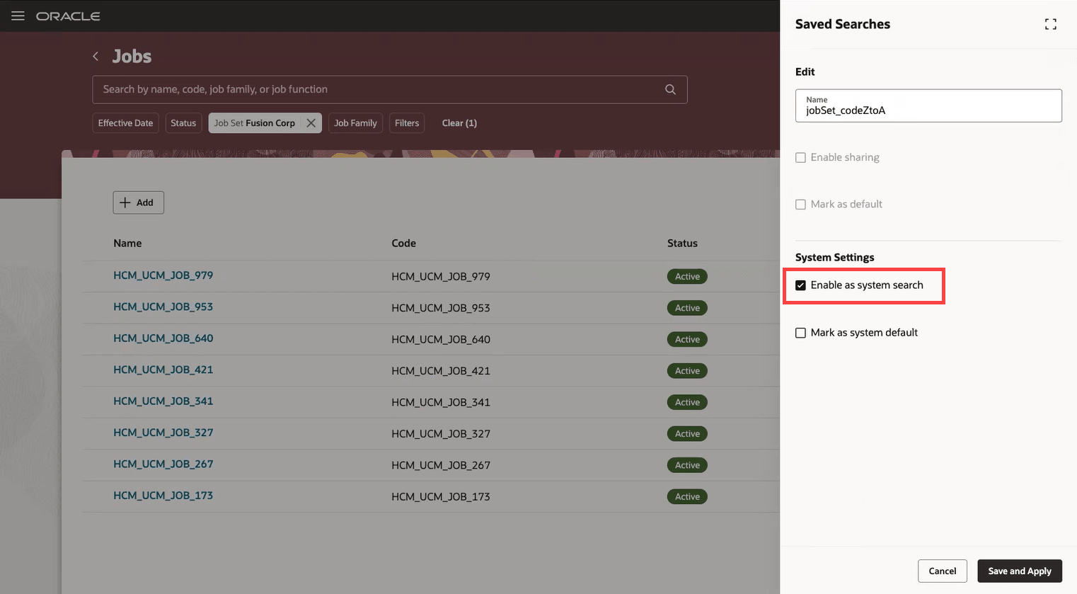 Enable a search as a system search