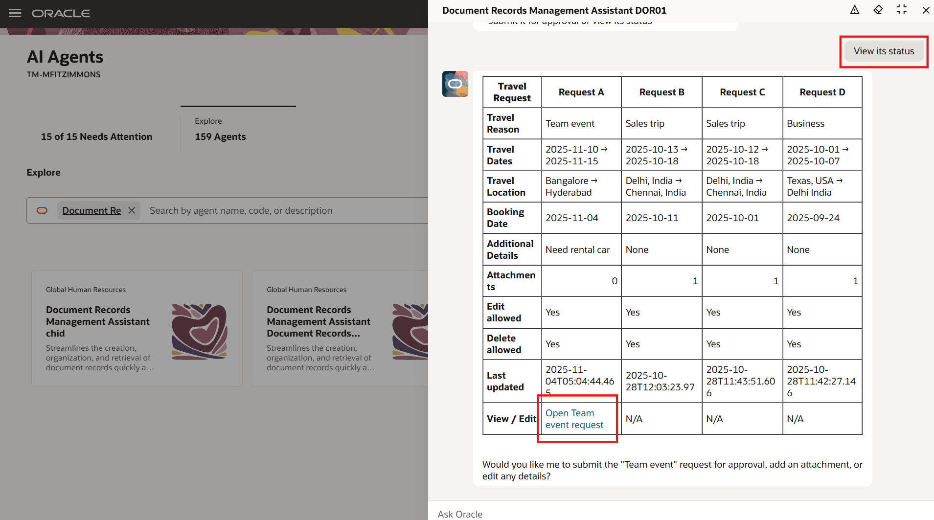 AI Assistant Retrieving a Document Record with a Deep Link