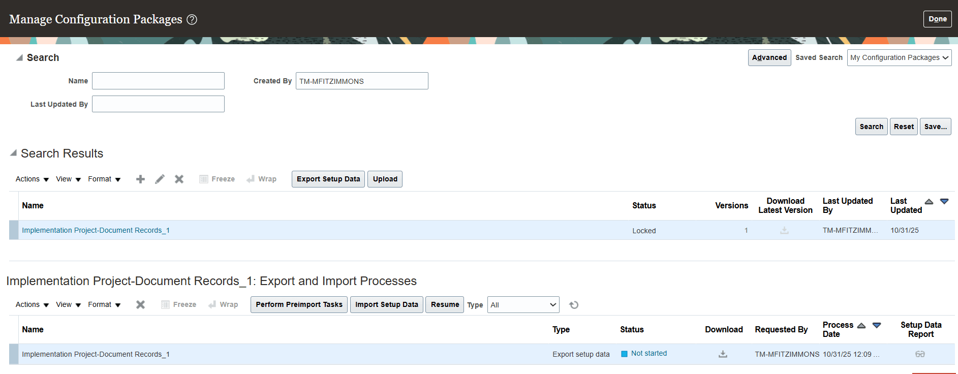 Select Rows to Export and Begin Process