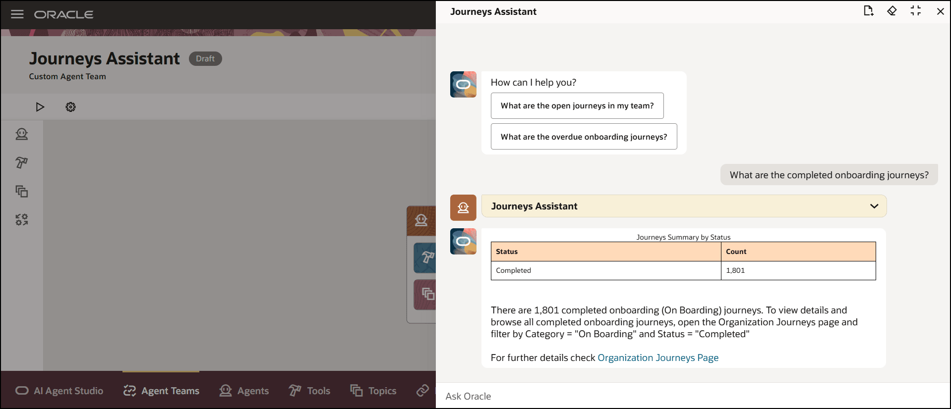 Prompt to Display Completed Onboarding Journeys