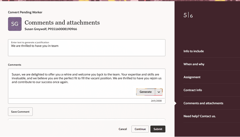AI-generated approval comments
