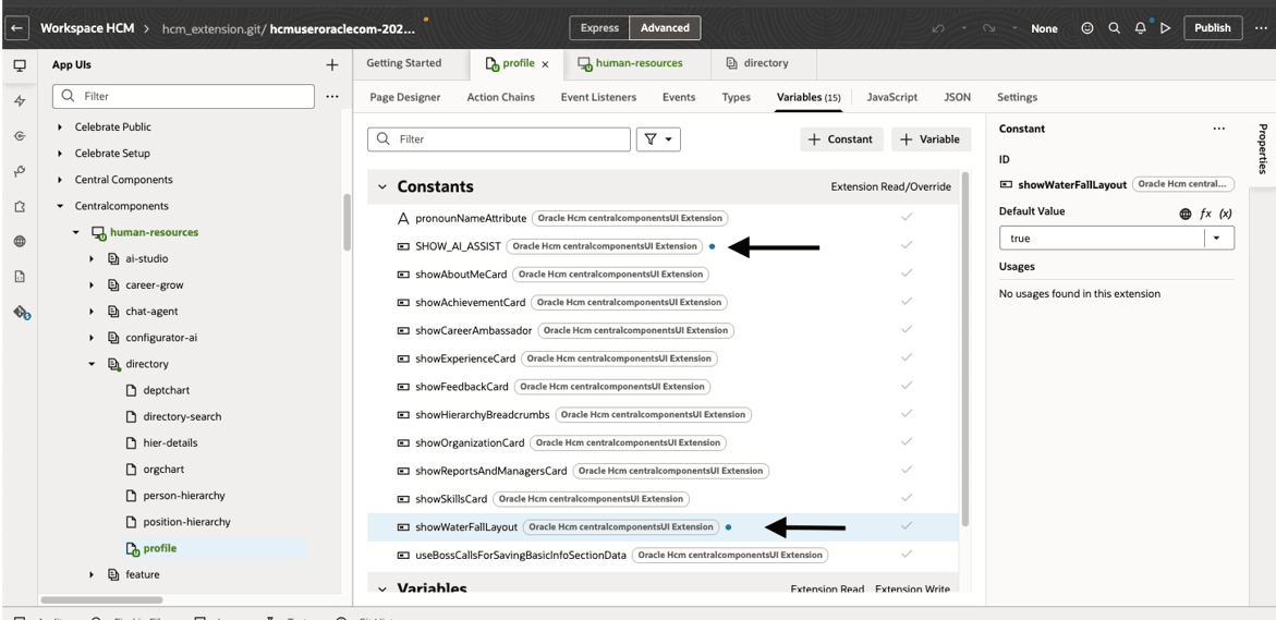 Enable page properties