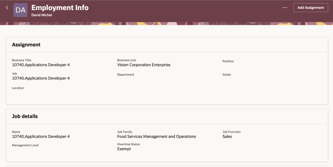 Empty fields in Employment Info page