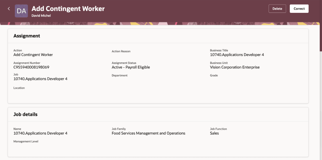 Empty fields in Employment Details page