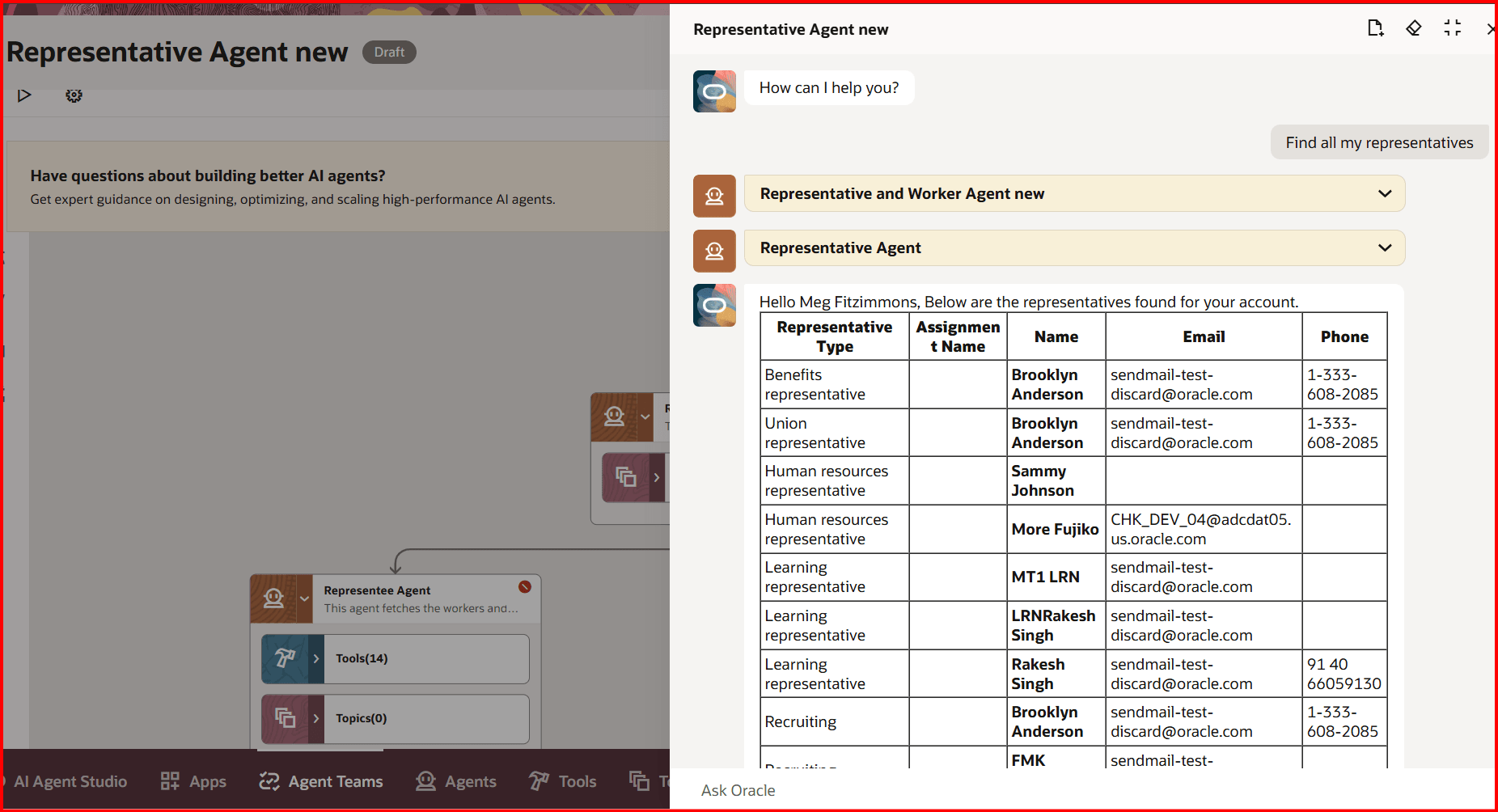 AI Assistant retrieving the user's own representatives