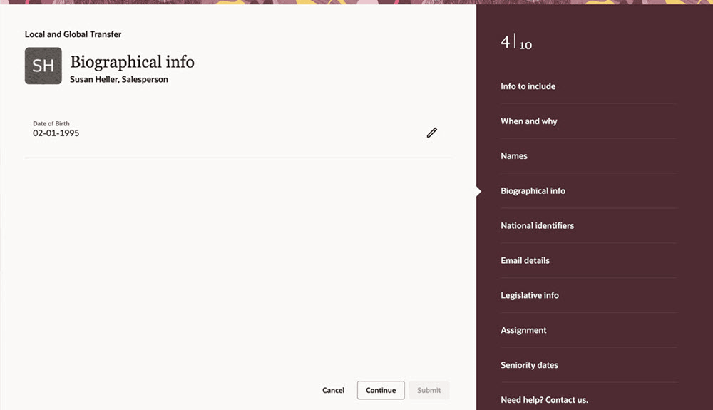 Age is no longer displayed in the Biographical info section from 26A onward