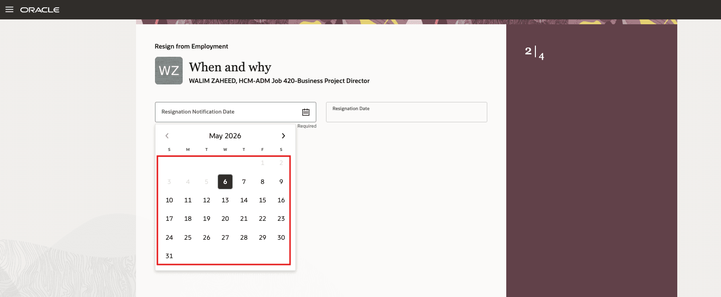 Before the feature details - past date were not enabled for Notification Date