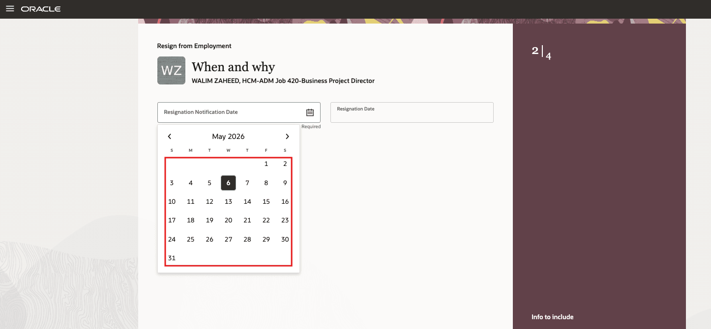 After the feature details - past date are enabled for Notification Date