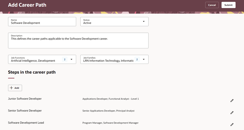 Add Steps in a Career Path