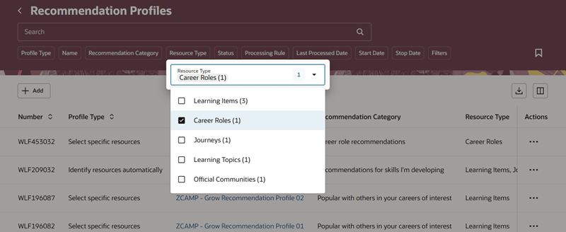 Filter by Career Roles