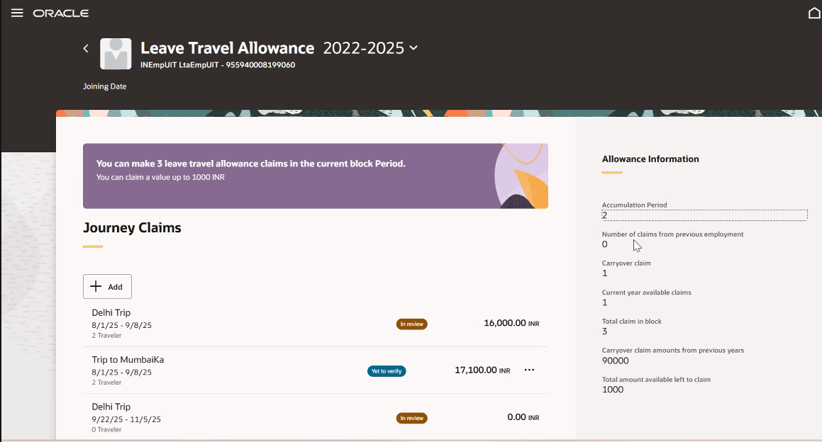 LTA Claims Self-Service page
