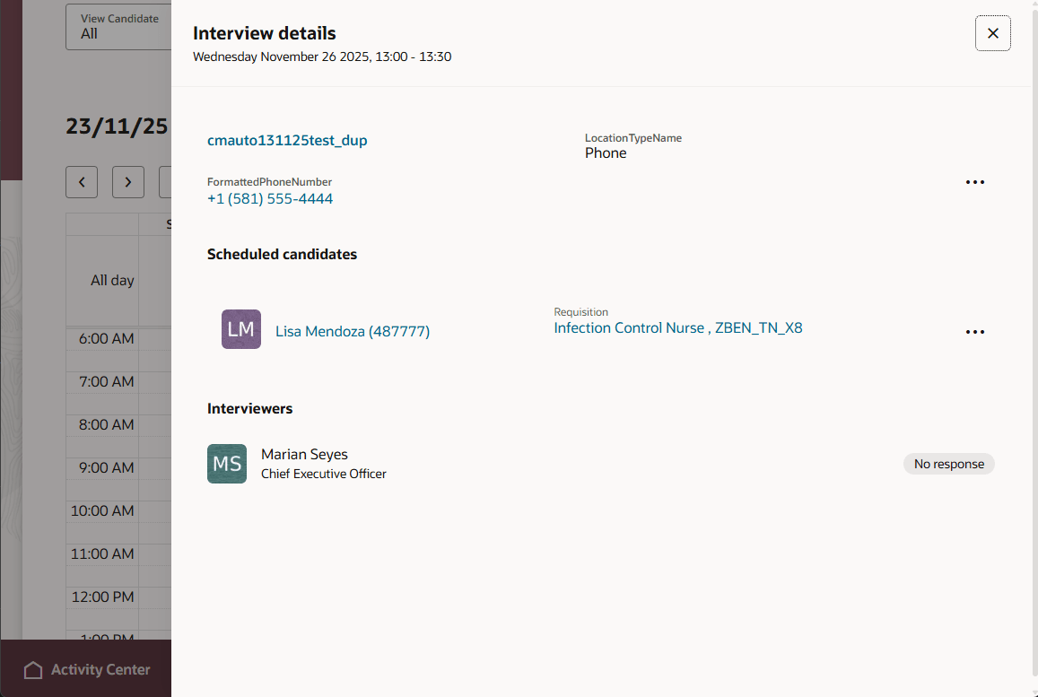 Viewing Interview Details