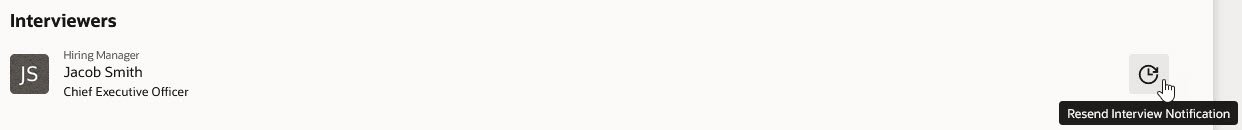 Interviewers Section on the Interview Details Page