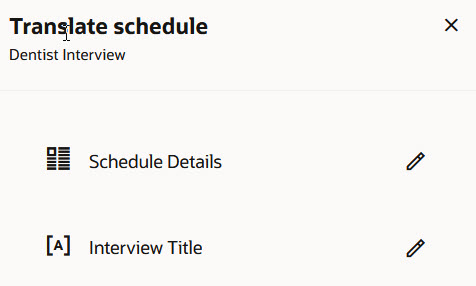 Translate Schedule Drawer Panel