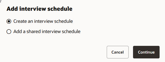 Create an Interview Schedule Window