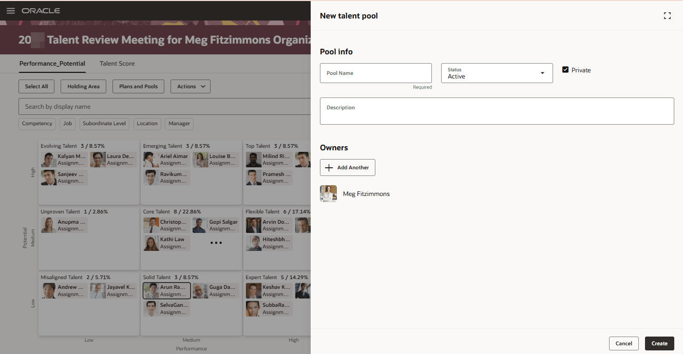 New talent pool Panel
