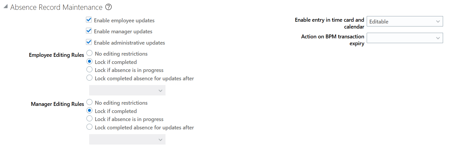 Absence Record Maintenance Section