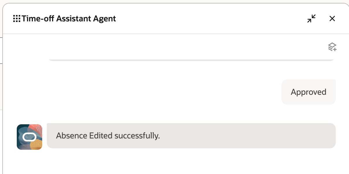 Approved change applied to the absence
