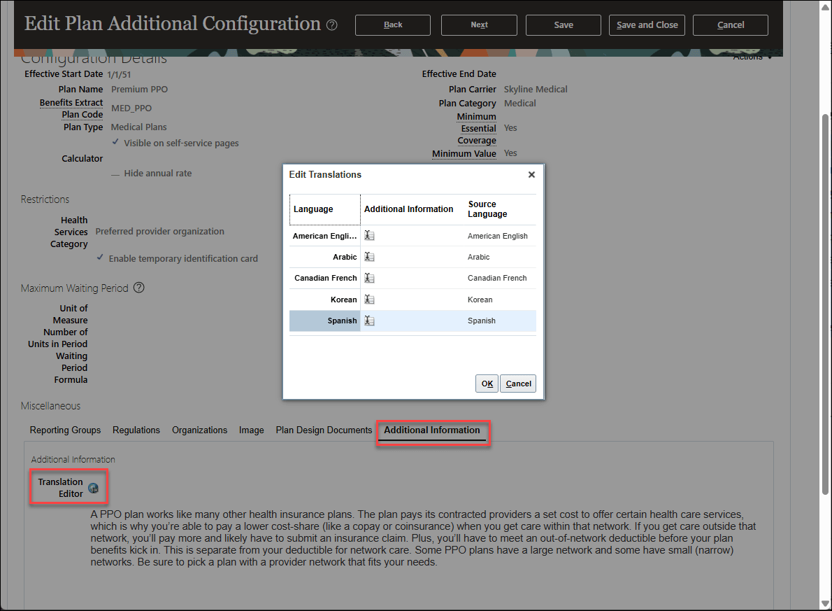Benefits Plan - Additional Information