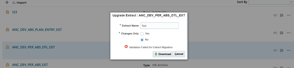 Enhanced validation failure