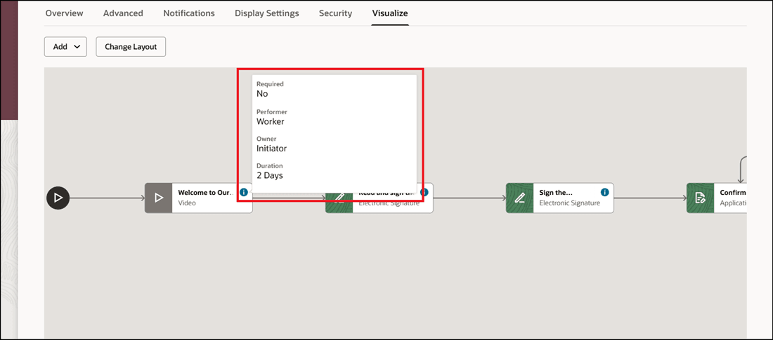 Click Information Icon in Task Block to See Details