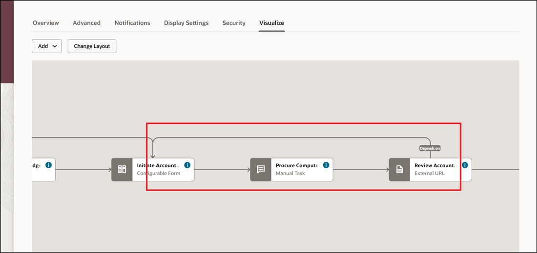 Dependency Displayed Between Tasks