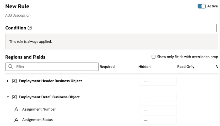 Business rule to make the Hidden value visible
