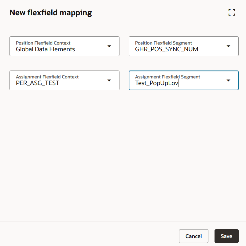 Add flexfield mapping panel