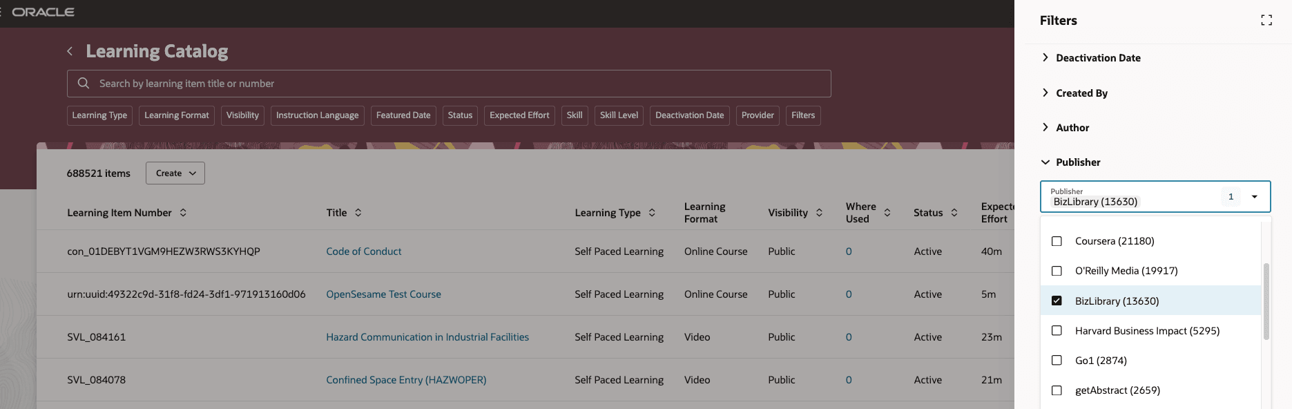 Self-Paced Learning Page with Learning Filtered by Publisher