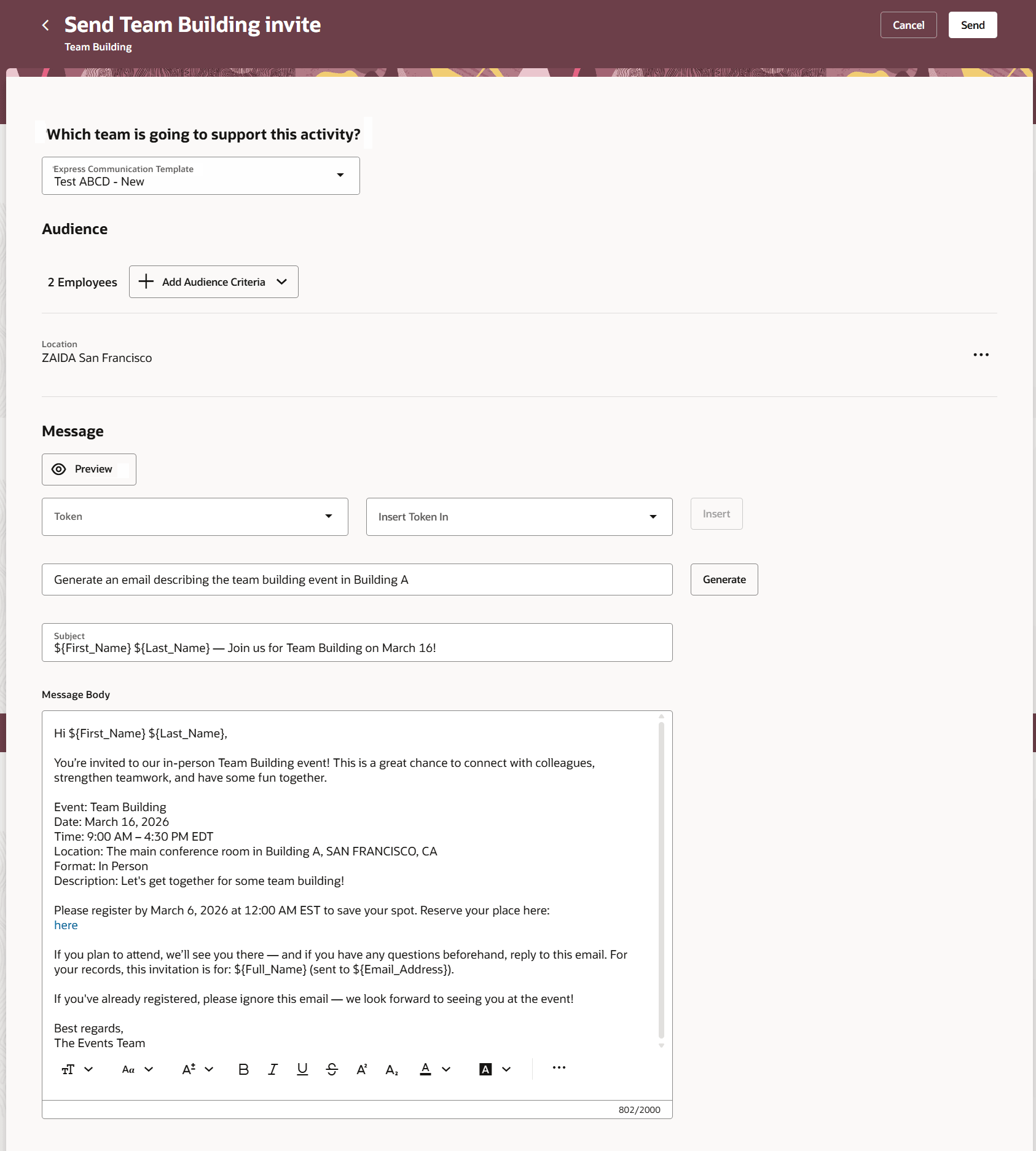 Select an Audience and Create Message