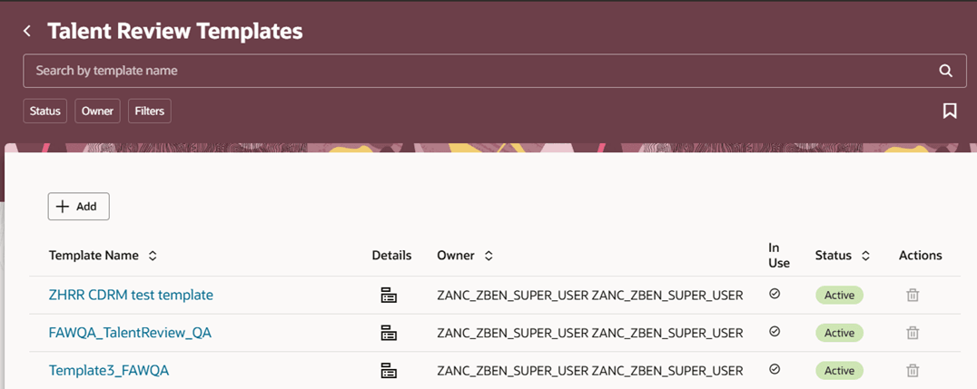 Redwood Redesigned Talent Review Templates Page