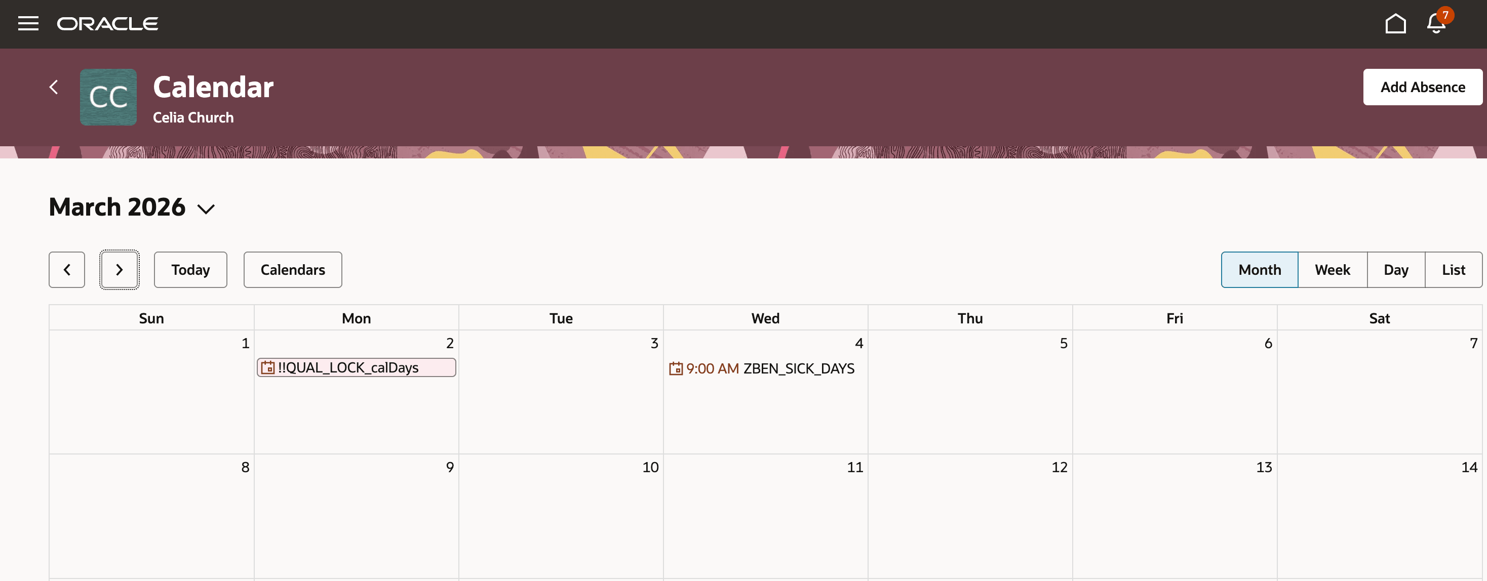 Full-day and Partial Day Absences on Month-view