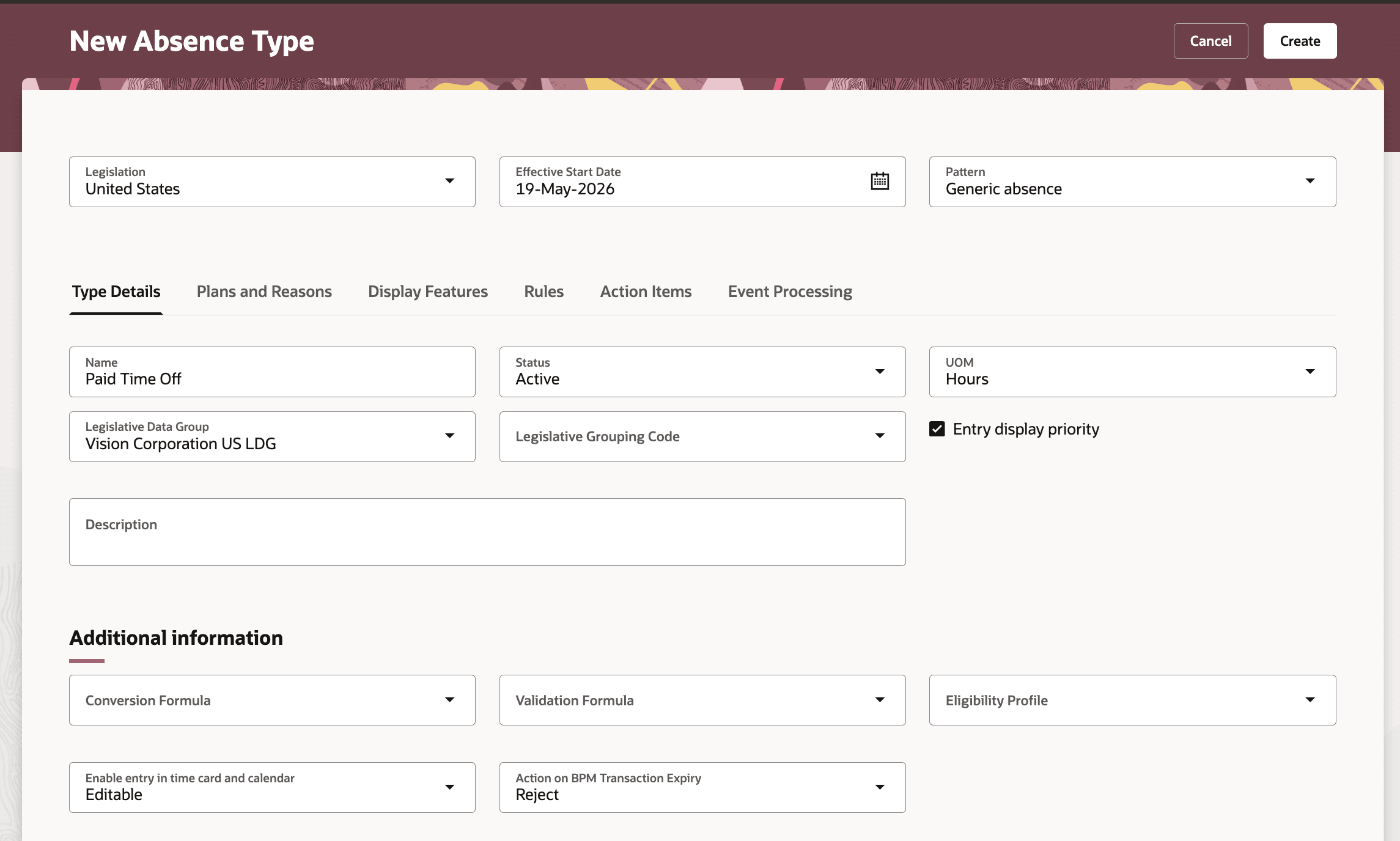 Entry display priority check box