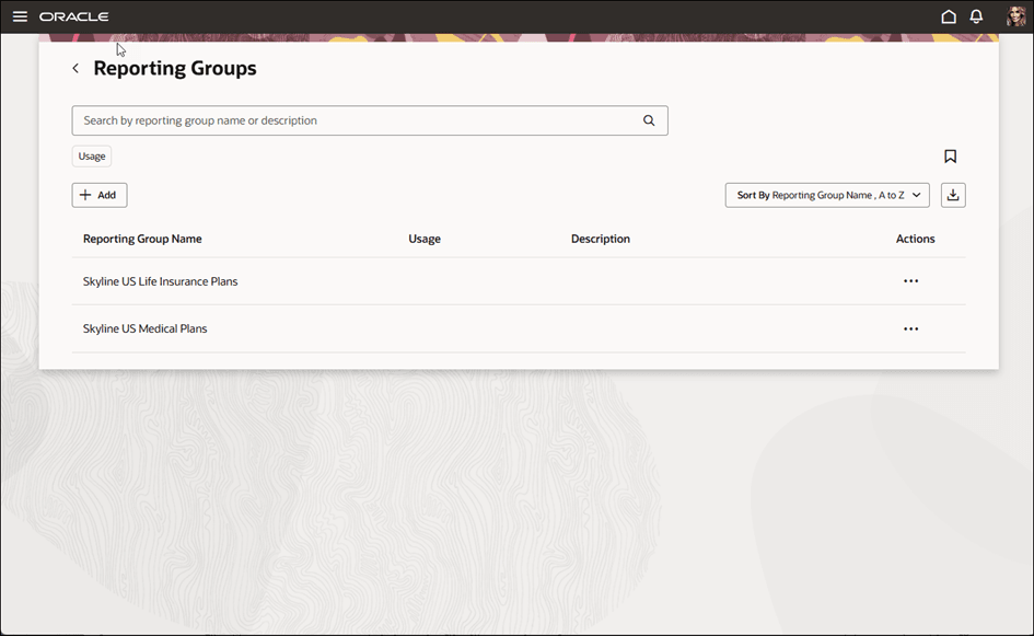 Reporting Groups