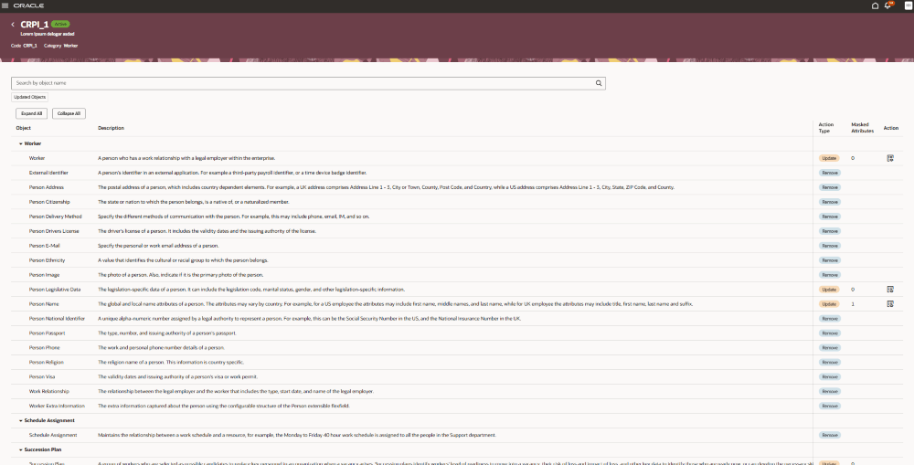 Policy details page