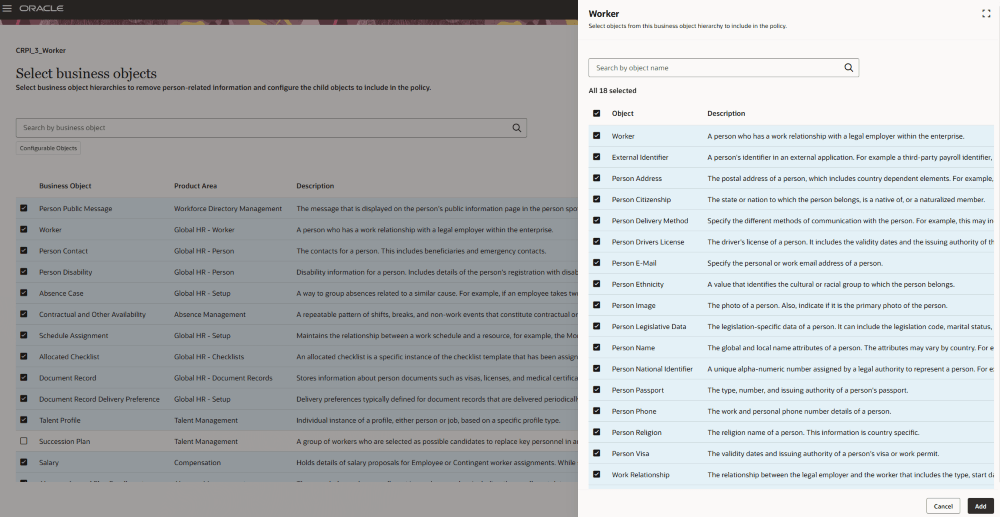 select business objects