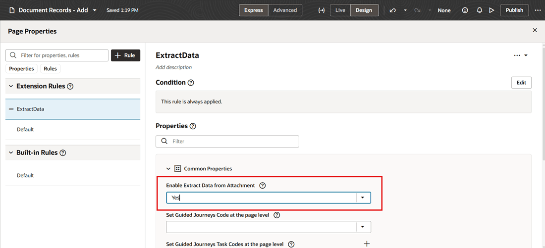 Enable Extract Data from Attachment