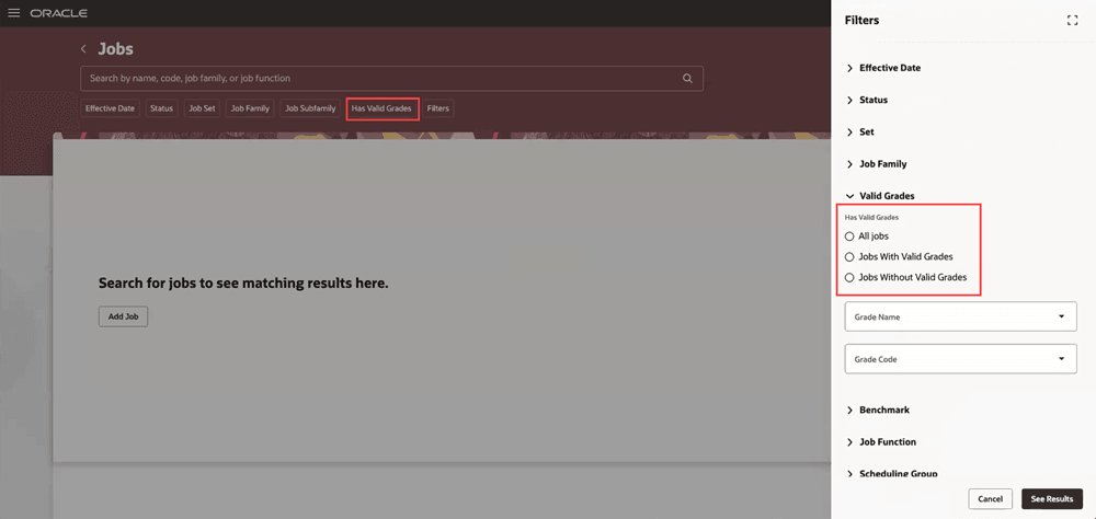 Has Valid Grades listed in filter chips and advanced search filters