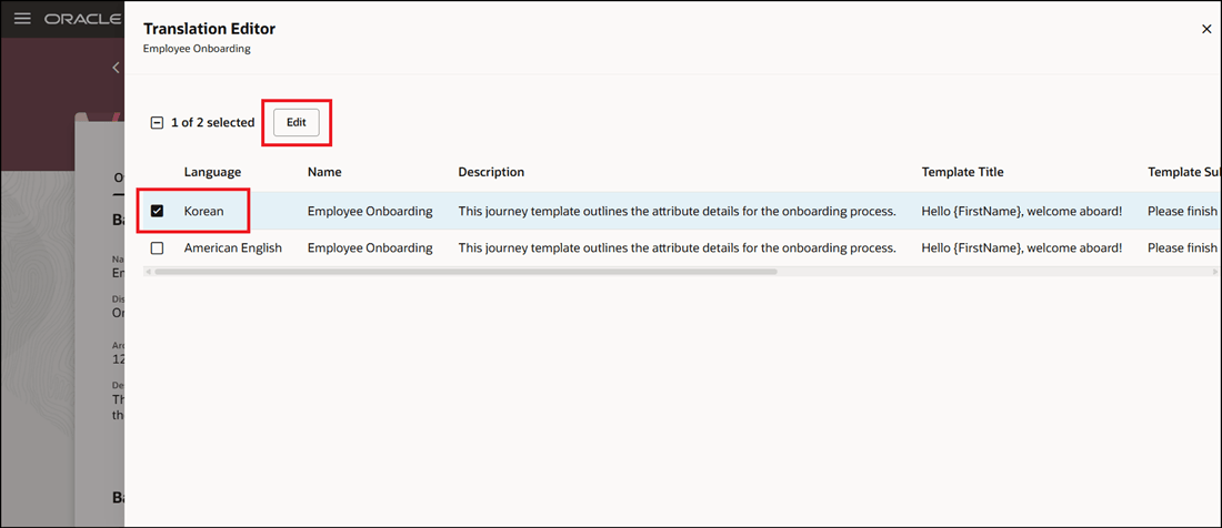 Select Required Language for Translation