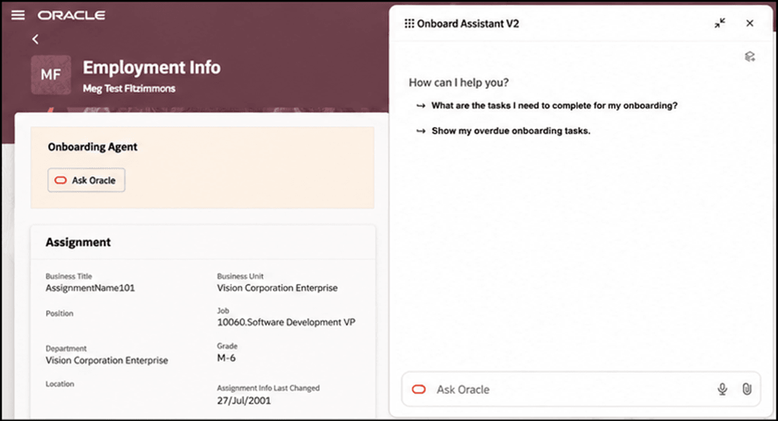 Onboard Assistant with Prepopulated Prompts