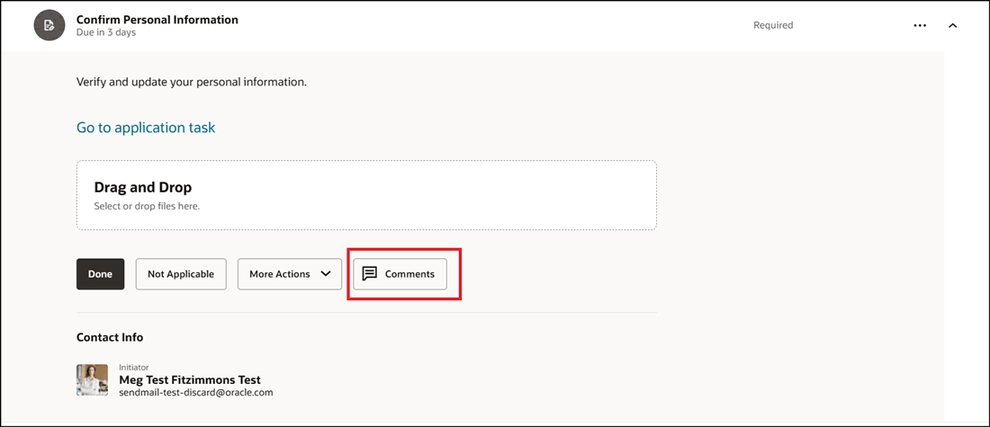 Select Comments After Making Changes for Reopened Task