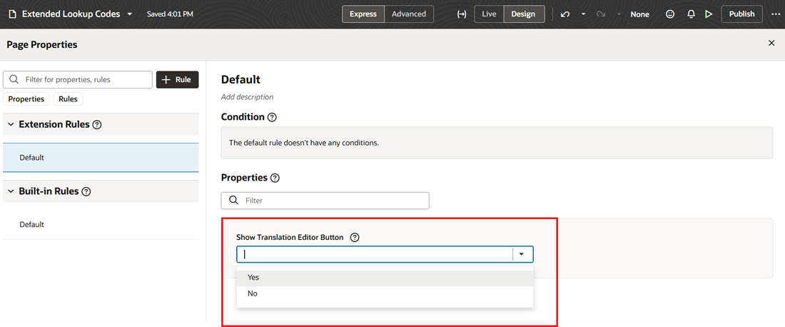 Page Property to Hide Translation Editor Button