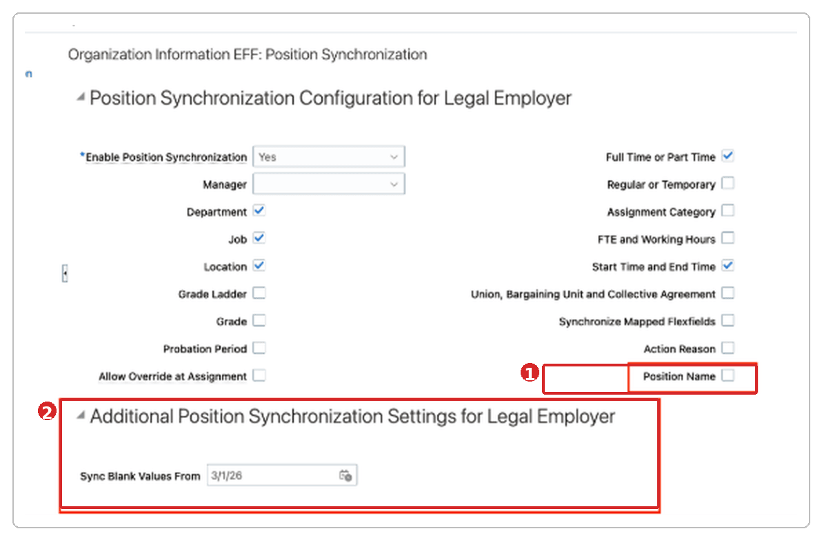 Position Additinal Settings