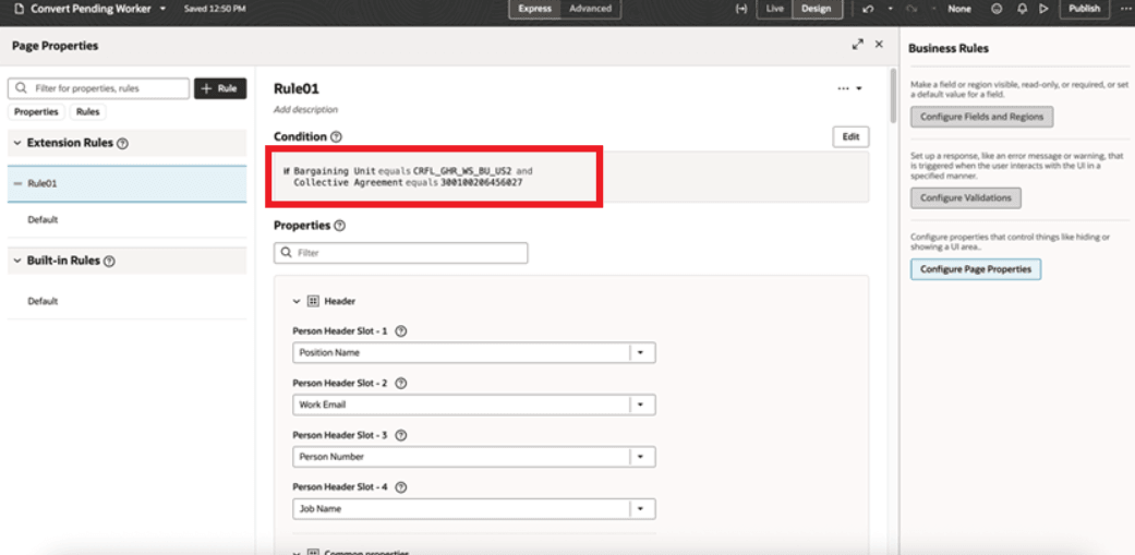 Additional attributes to configure Employment pages