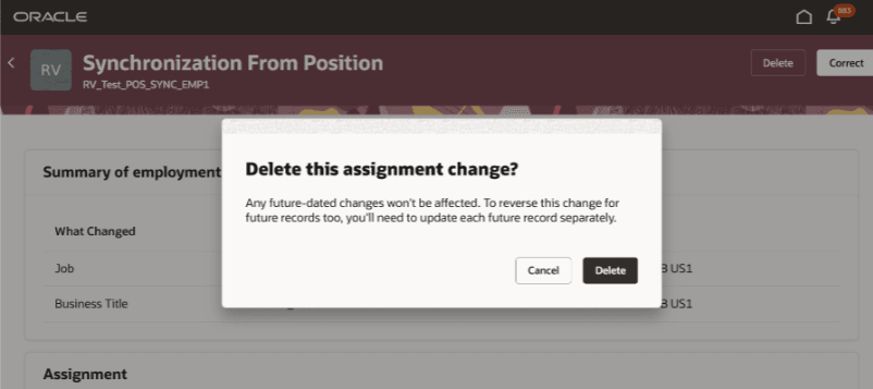 Delete position sync record