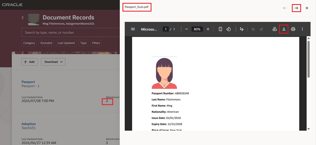 View Attachment Directly on Redwood Document Records