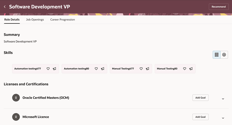 Add Goals from Licenses and Certifications Section