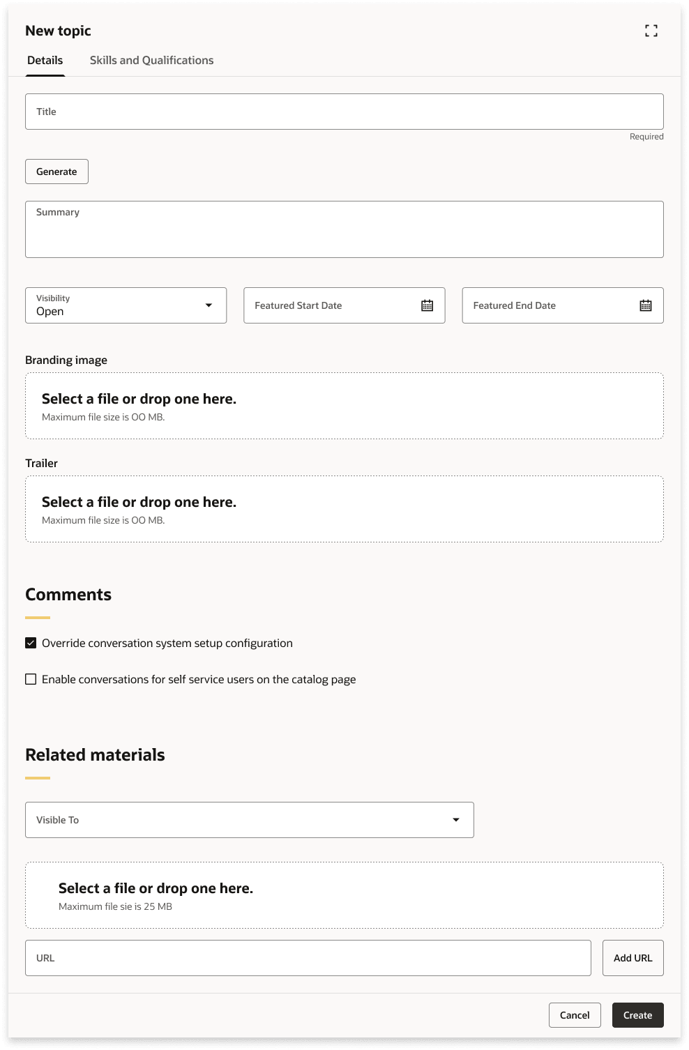 New Topic Page