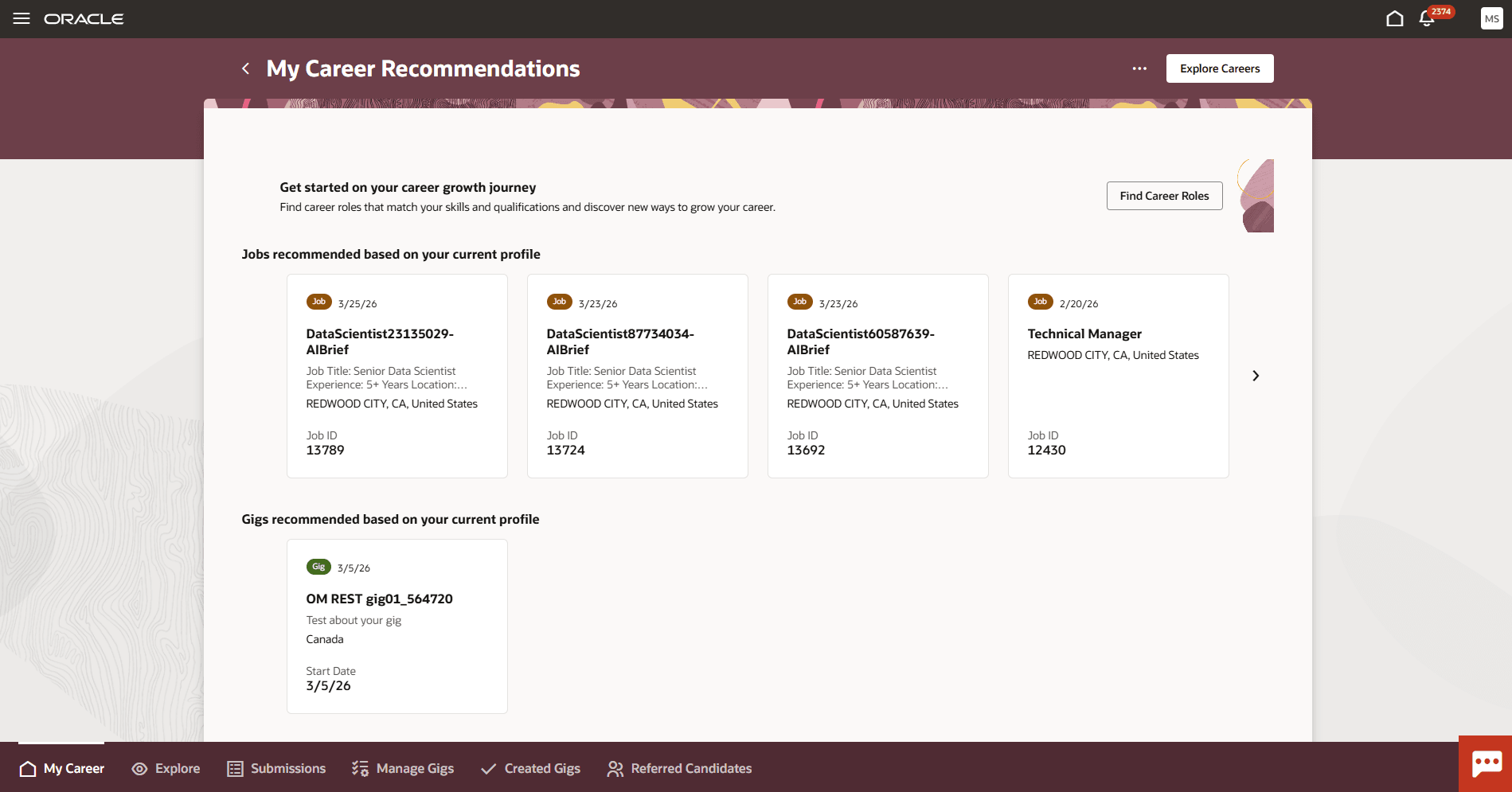 My Career Recommendations
