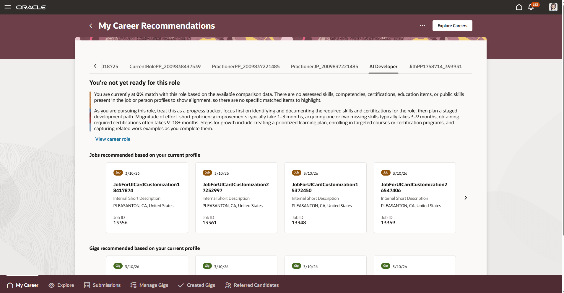 My Career Recommendations For Favorited Careers